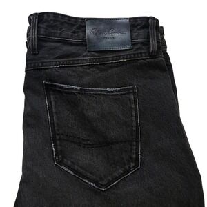 Robert Graham Men Slim Fit Jeans Black Wash Distressed Denim Size 38